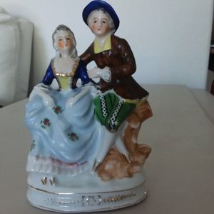 Vintage hand painted porcelain Victorian couple